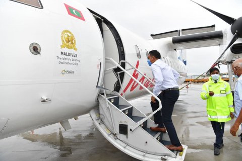 Vice President departs on a trip to Addu City and Gnaviyani Atoll