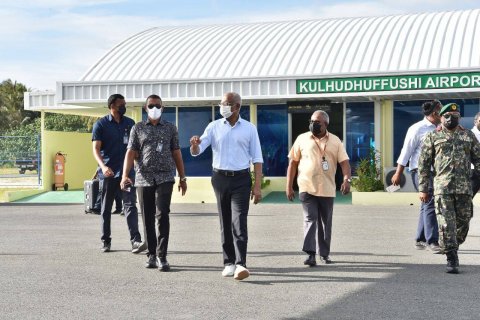 President wraps up 1-day trip to Kulhudhufushi city
