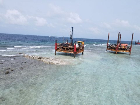 Villimale reef sustains damage during geotechnical survey