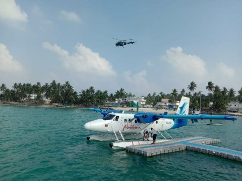 Maldivian Seaplane's engine turned off for training purposes