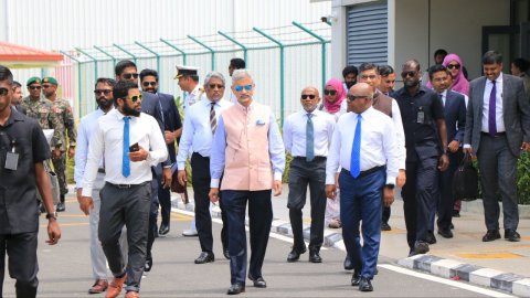 Indian FM lands in Maldives to inaugurate Hanimaadhoo project 