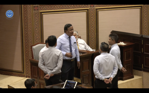 Home Minister surrounded by Opp. Mps, three asked to leave 