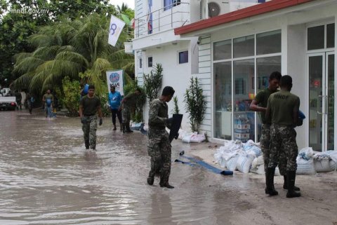 Heavy rains caused flooding in Feridhoo
