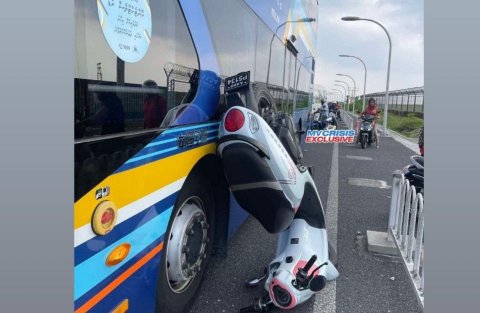 Motorcycle collides with MTCC bus on Hulhumale' Highway