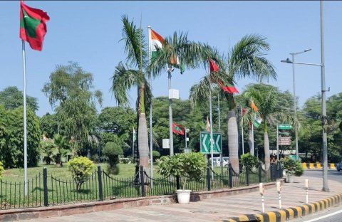 Delhi adorned with Maldivian colours ahead of President's trip