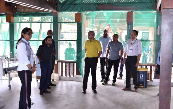 President inspects Male' region isolation facilities development