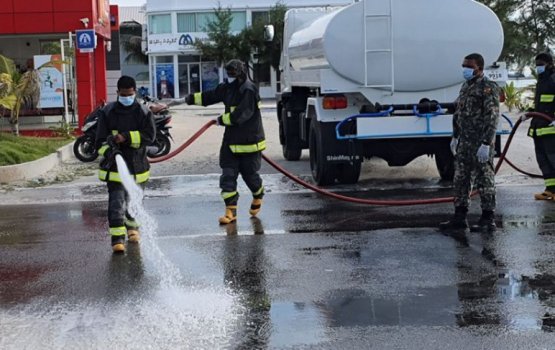 COVID19: Disinfection of Gdh. Thinadhoo underway!