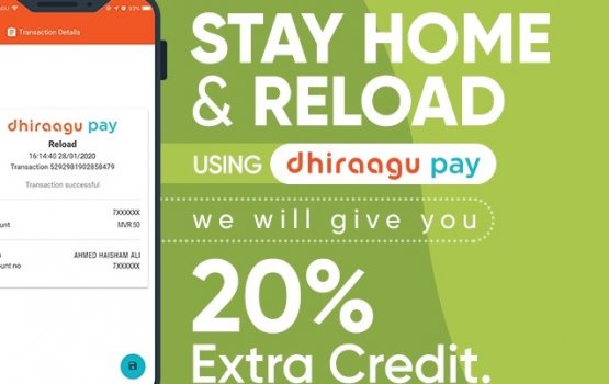 Dhiraagu pay: Ithuru credit, discount adhi cashback offer thakeh