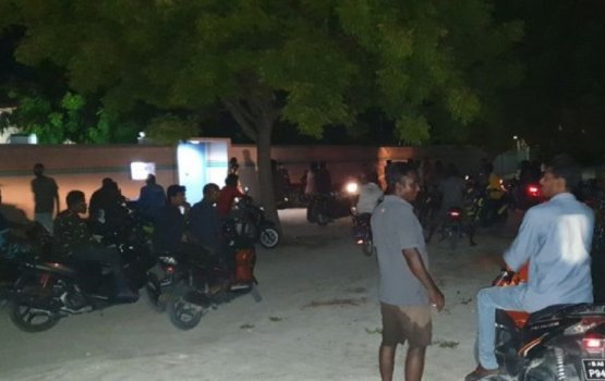 Public protest at Makunudhoo over surged utility bills