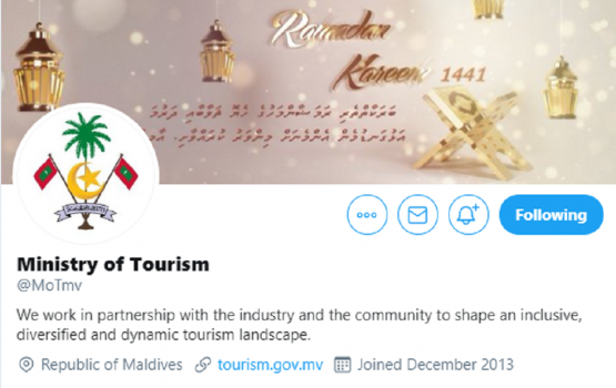 Tourism ministry ge account in bey adhabee tweet eh koh mihaaaru delete kohfi!
