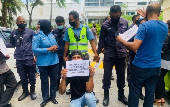 Public protest in front of HEOC over restriction measures