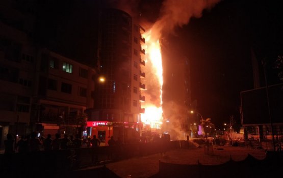 Authorities scramble to put out huge fire burning in Male'