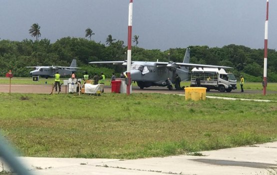 2 Indian Military aircraft land in Hanimaadhoo 