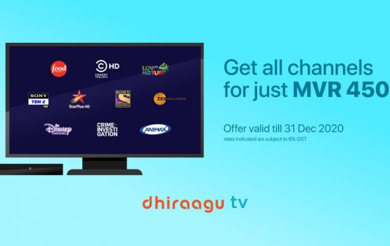 Dhiraagu Tv ge huriha channel thakeh hama enme 450 rufiyaa ah!