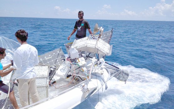 A Google Balloon retrieved from Maldivian waters