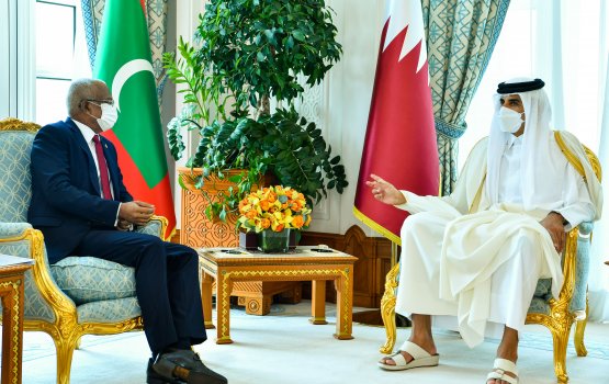 President Solih holds talks  with Qatari Emir