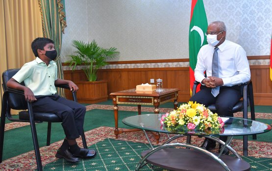 President meets 10-year old Rayan for his outstanding achievement