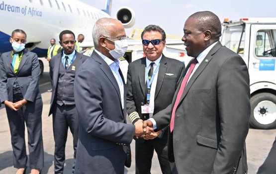 President Solih arrives in Rwanda to attend 26th CHOGM