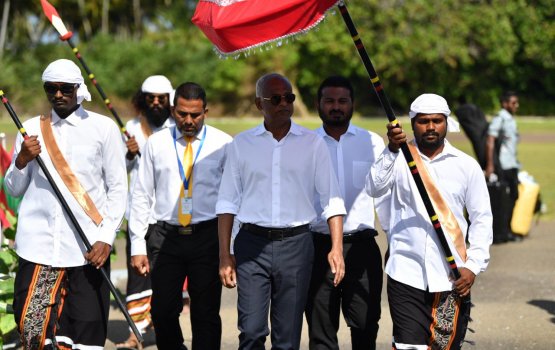 President arrives in Gan for the 3rd 'Viavathi Raajje' Conference