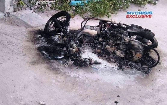 Police officer's cycle set ablaze in Mulak