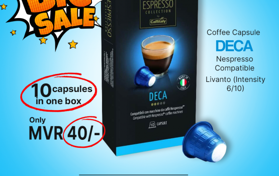 Astrabon gai coffee sale eh, 10 capsule 40 Rufiyaa ah!