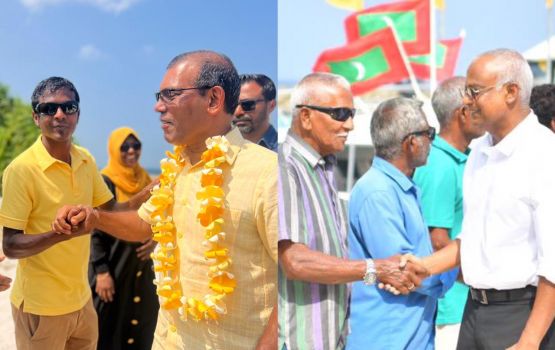 Primary campaign ah Raees Solih R. Atoll ah, Nasheed AA. Atoll ah