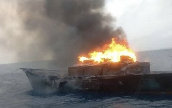 Oil carrier catches fire and injures three people