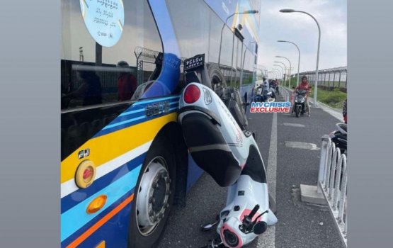 Motorcycle collides with MTCC bus on Hulhumale' Highway