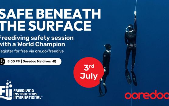 Ooredoo in Free diving safety session eh baavvanee