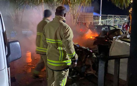 Fire breaks out at an RDC site in Male'