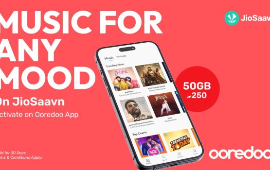 Music aa dhuniye eh thajuribaa kohllumah Ooredoo entertainer ah 'JioSaavn' ithurukohffi 