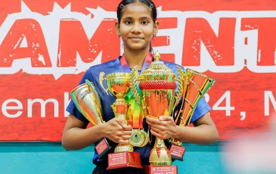 Gaumee table tennis mubaaraathuge champion kan jehijehigen 5 vana faharah Dheema hoadhaifi