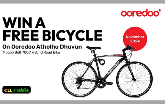 Ooredoo atholhu dhuvun: November mahu ehvvana ah dhaafaraathah hybrid road bicyle eh