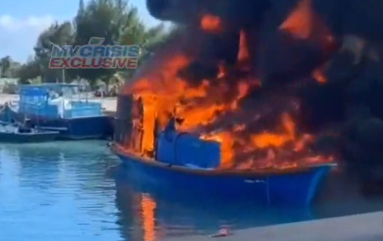 Two injure after 2 oil tankers catch fire in Vilifushi