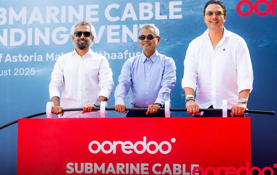 Ooredoo in furathama faharah Raajjeygai resort eh submarine cable akun gulhaalaifi 
