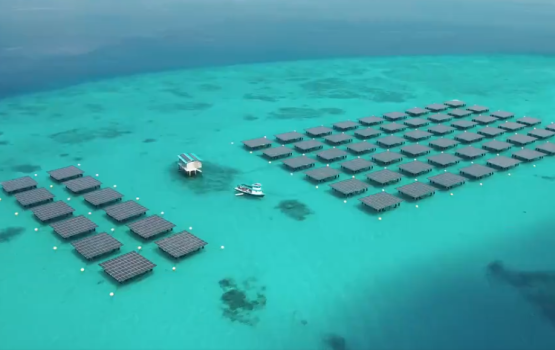 Raajjeyge emme bodu floating solar system Randheleegai gaaimkoffi 